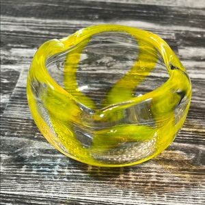 Vintage Hand Blown Glass Ashtray